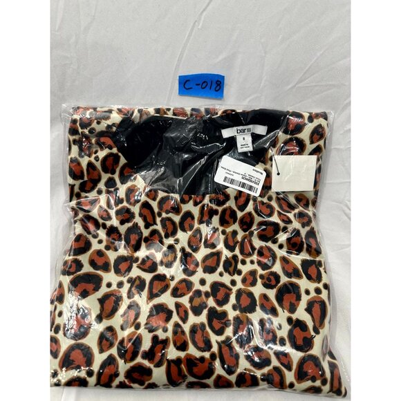 Bar III Women's Sheath Mini Dress Bell-Sleeve Leopard-Print Brown Black Size 8 - Picture 4 of 4